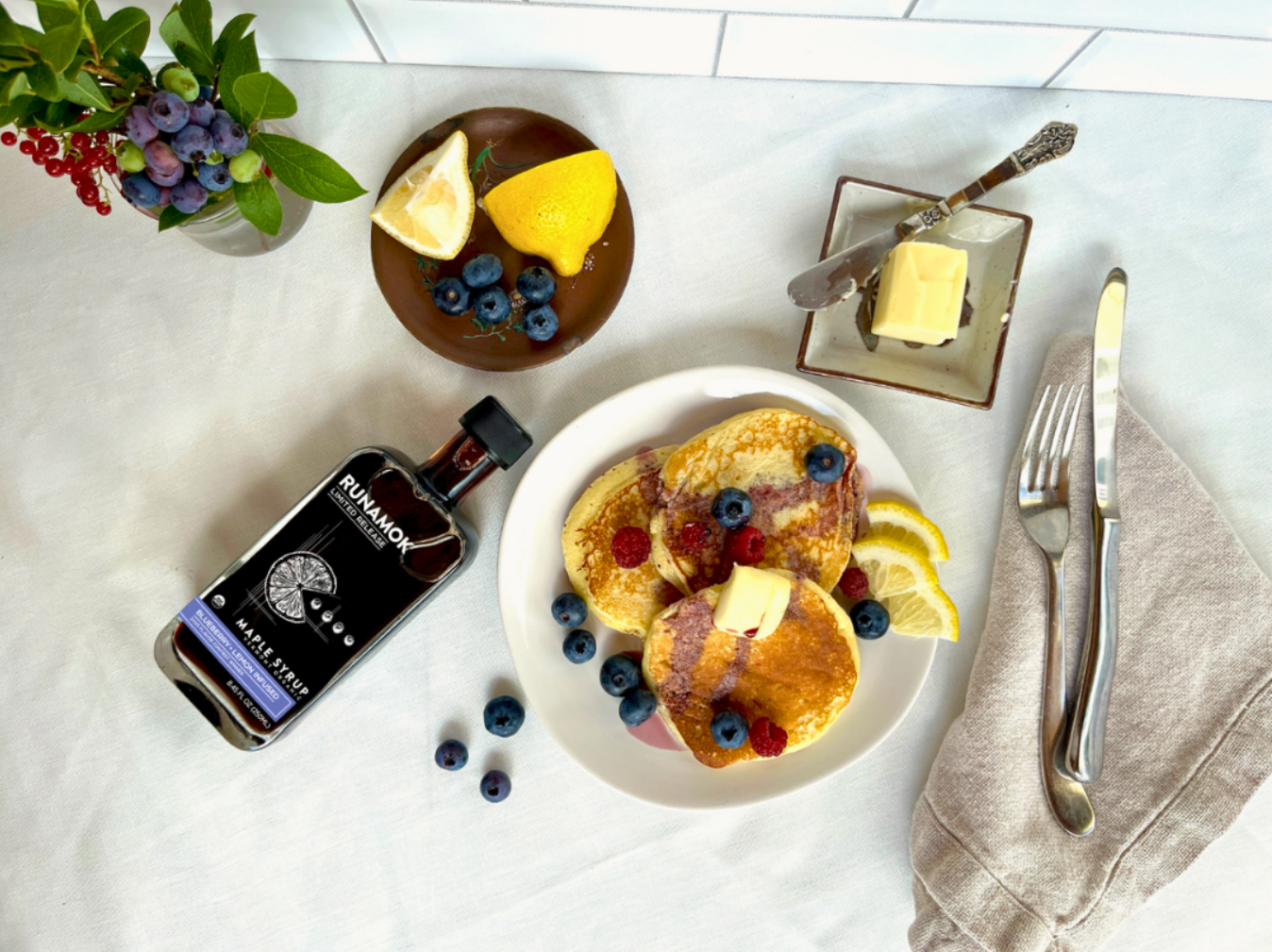 Blueberry + Lemon Infused Maple Syrup